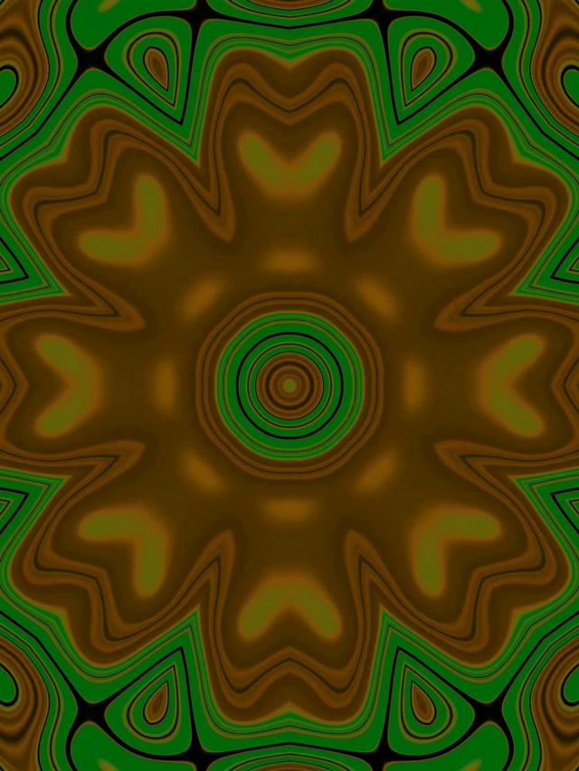 Túnel de Neón Verde Oro Mandala Engranaje VJLoops 3:4 iPad Portrait 60fps Protector de Pantalla