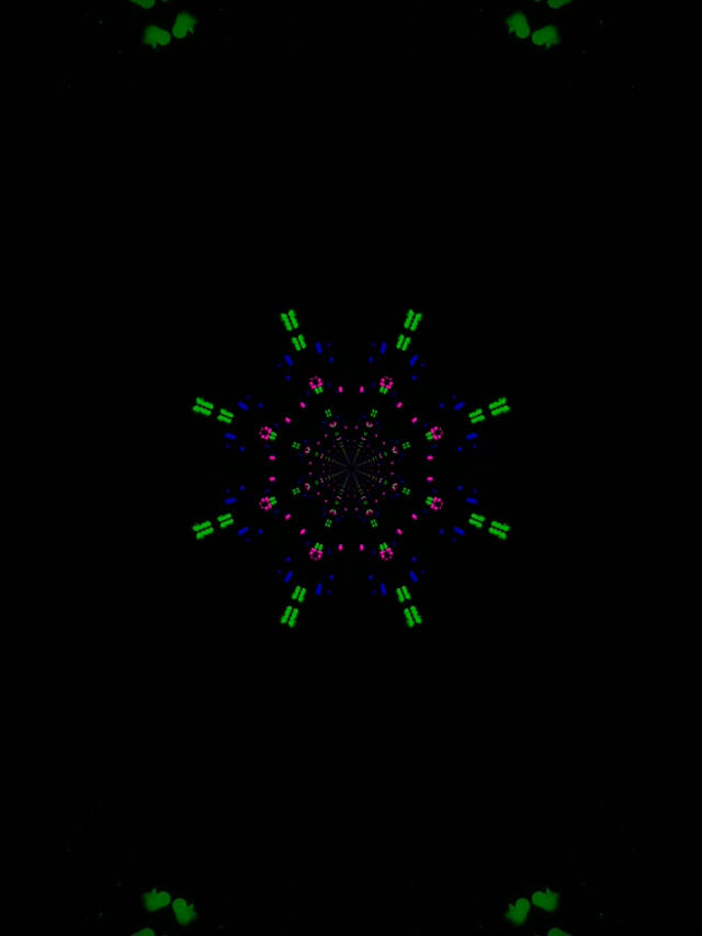 Túnel Neón Fractal Caleidoscopio Explosión VJ Loop 3:4 iPad Retrato 60fps Salvapantallas