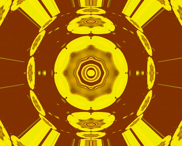 Túnel de Neón Dorado Mandala Vj Loop 5:4 Industrial 60fps Salvapantallas