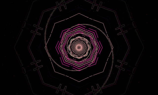 Túnel Neón Octágono Vórtice VJ Loop 5:3 Ancho 60fps Salvapantallas