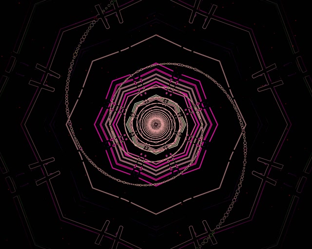 Túnel de Neón Vórtice Octágono VJ Loop 5:4 Industrial 60fps Salvapantallas