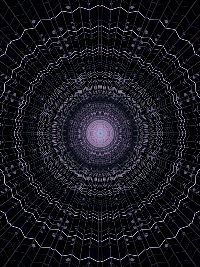 Túnel de Neón Telaraña Rosa Vórtice VJ Loop 60fps 3:4 iPad Portrait Salvapantallas