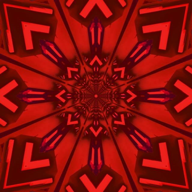 Fractal Rojo Caleidoscopio Túnel Neón Vj Loop 1:1 Cuadrado 60fps Protector de Pantalla