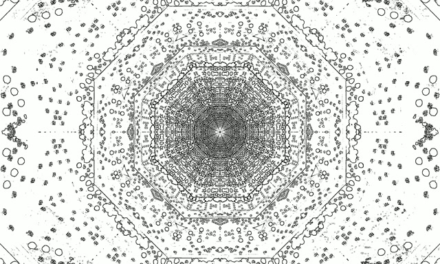 Túnel Neón Octágono Fractal Vórtice | VJLoops 5:3 Ancho 60fps Salvapantallas