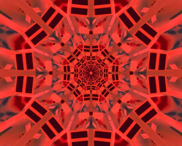 Túnel de Neón Rojo Caleidoscopio Explosión VJLoops 5:4 Industrial 60fps Protector de Pantalla
