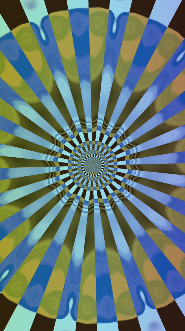 Túnel de Neón Caleidoscopio Ráfaga Azul Oro 9:16 Reels 60fps Salvapantallas Vj Loop