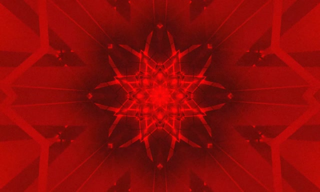 Estrella Roja Caleidoscopio Túnel de Neón VJ Loop 5:3 Wide 60fps Salvapantallas
