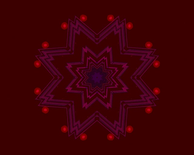 Túnel de Neón Caleidoscopio Estrella Roja Vj Loop 5:4 industrial 60fps salvapantallas