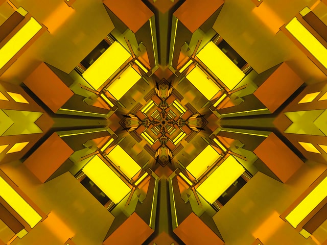 Túnel Neón Dorado 4:3 Clásico 60fps Protector de Pantalla PC Laptop VJ Loop