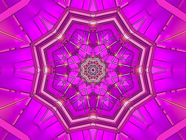 Túnel Neón Magenta Estrella Caleidoscopio VJ Loop 4:3 Clásico 60fps Salvapantallas