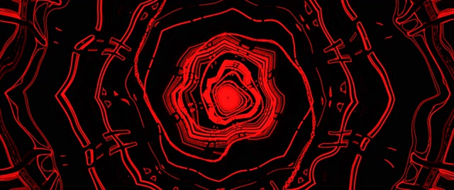 Túnel Neón Rojo Espiral VJ Loop 2.39:1 Cinemascope 60fps Salvapantallas