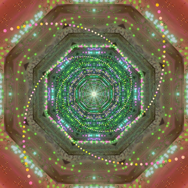 Túnel Neón Protector de Pantalla 1:1 Cuadrado 60fps Verde Rosa Octágono Vj Loop