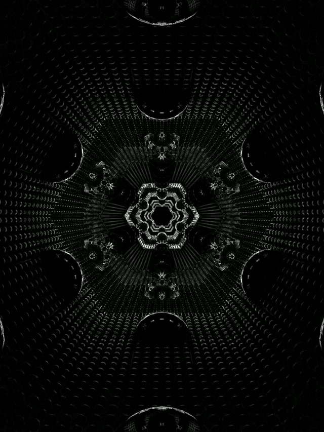 Túnel Neón Oscuro Hexágono Caleidoscopio 3:4 iPad Portrait 60fps Salvapantallas Vj Loop