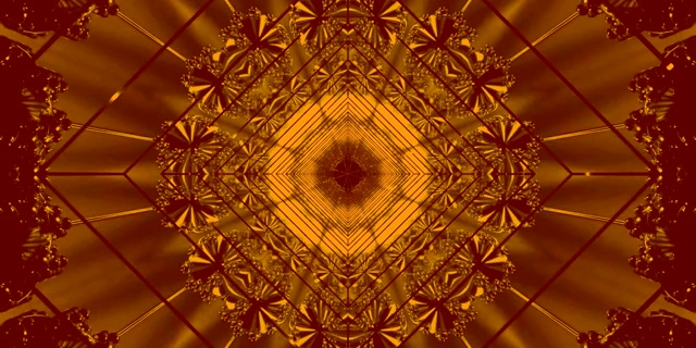 Túnel Neón Fractal Dorado Salvapantallas 2:1 Univisium 60fps VJ Loop