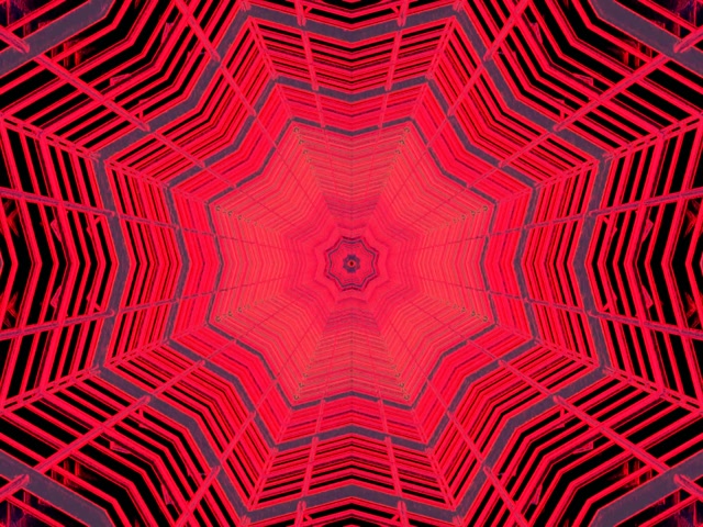 Túnel de Neón Rojo Octágono Vórtice VJLoops 4:3 Classic 60fps Protector de Pantalla