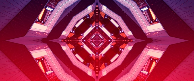 Túnel Neón Rojo Diamante Caleidoscopio VJ Loop 2.39:1 Cinemascope 60fps Salvapantallas