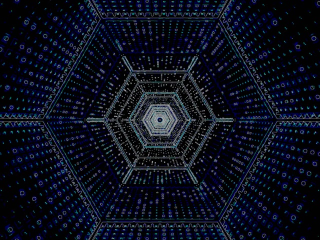 Túnel de Neón Vórtice Hexágono Vj Loop 4:3 Clásico 60fps Salvapantallas