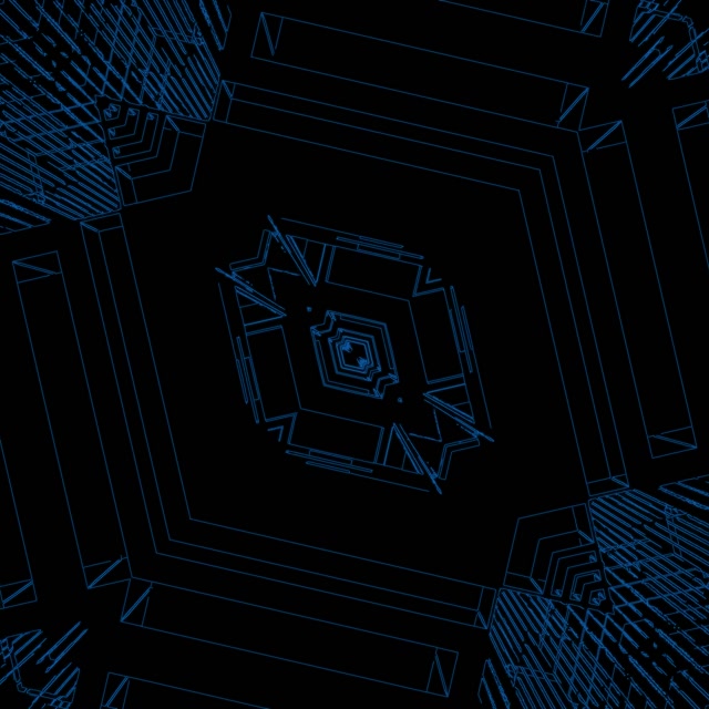 Túnel de Neón Azul Salvapantallas 1:1 Cuadrado 60fps VJ Loop PC Portátil