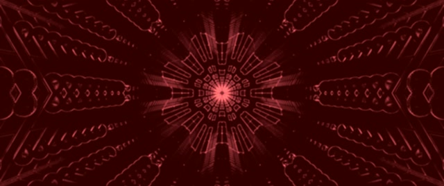 Túnel Neón Rojo Explosión Caleidoscopio VJLoops 2.39:1 Cinemascope 60fps Salvapantallas