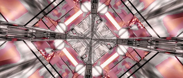 Túnel de Neón Rosa Chrome Diamante Vj Loop 21:9 Ultrawide 60fps Salvapantallas