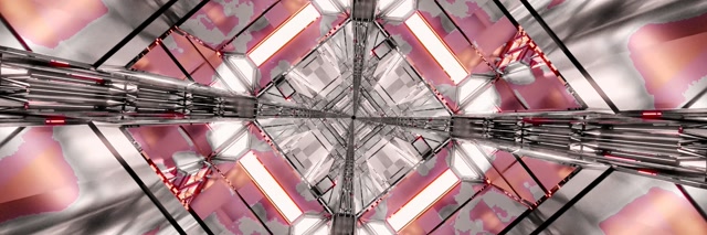 Vj loop Túnel de Neón 3:1 Triple Wide 60fps Salvapantallas Rosa Diamante Rejilla