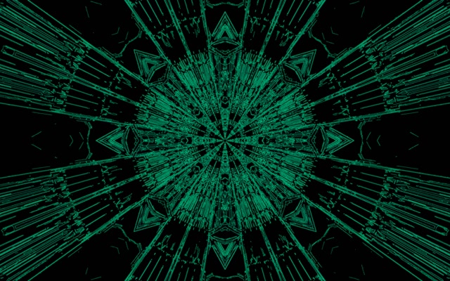 Túnel de Neón Explosión Caleidoscopio Fractal Verde VJLoops 16:10 MacBook 60fps Salvapantallas