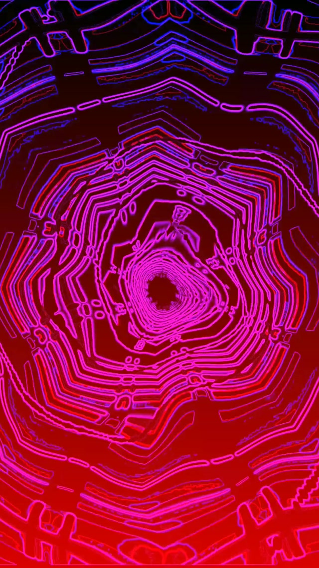 9:16 Reels | 60fps Neon Tunnel Screensaver - Spiraling Pink Diamond Grid VJ Visual