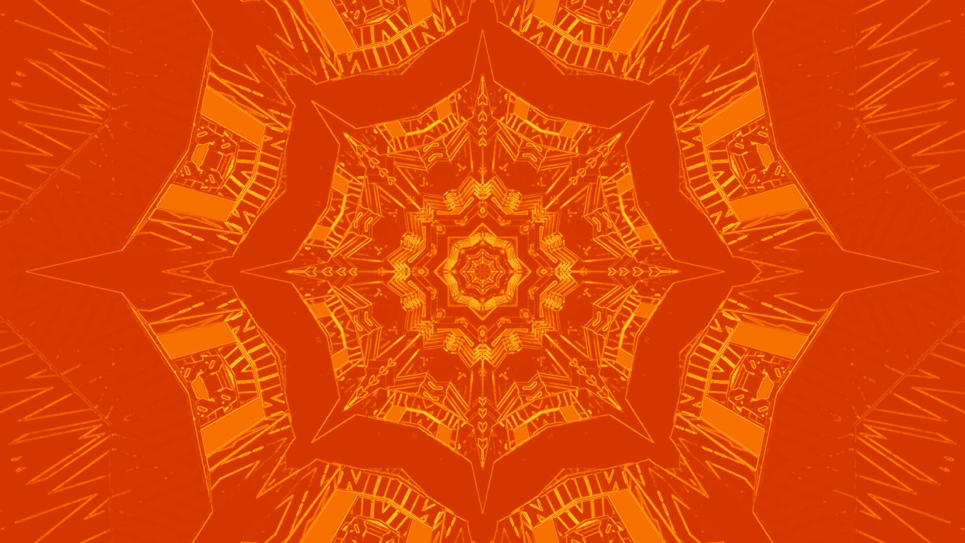 Oranž Mandala Neoon Tunnel Ekraanisäästja 4K UHD 60fps VJLoops