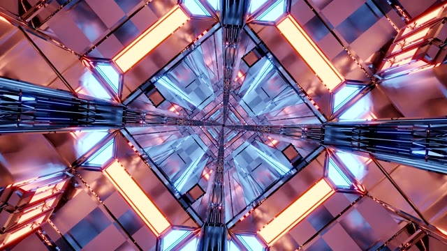 Abstraktne Geomeetriline Peegeltunneli VJLoops - Sinine Roosa Neon Kaleidoskoop Liikumine