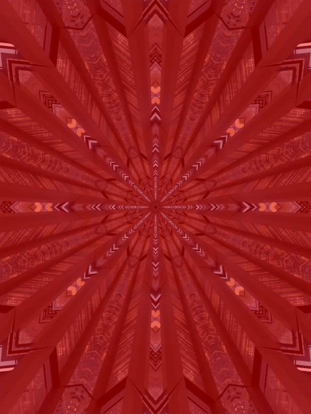Red Kaleidoscope Star Neon Tunnel Vj Loop 3:4 iPad Portrait 60fps Screensaver