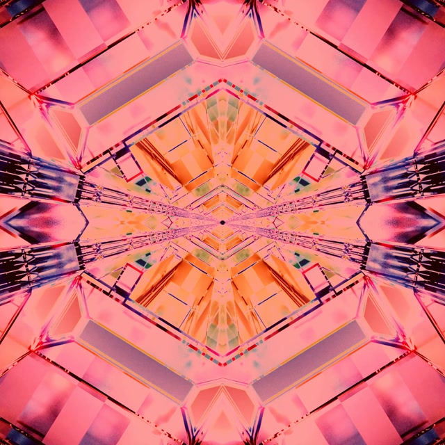 Neon Tunnel Pink Kaleidoscope Diamond Burst VJ Loop 1:1 Square 60fps Screensaver