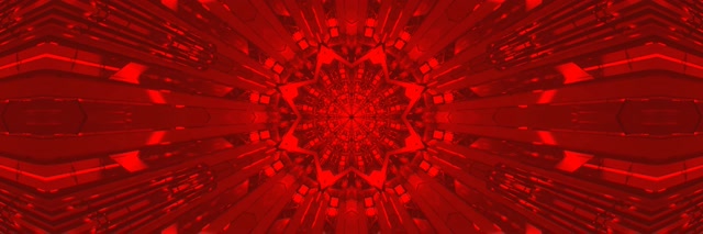 Red Kaleidoscope Neon Tunnel 3:1 Triple Wide 60fps Screensaver Vj Loop