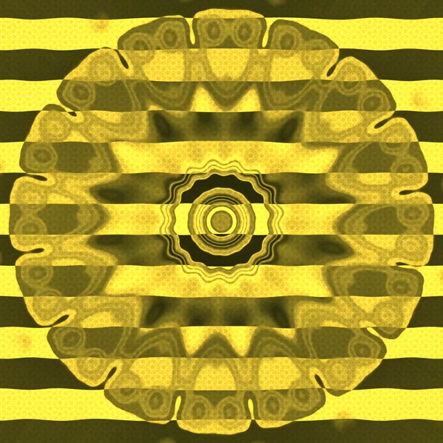 VJ loop Neoon Tunnel Kollane Must Triip Mandala 1:1 ruut 60fps ekraanisäästja