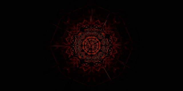 Red Fractal Mandala Neon Tunnel Vj Loop 2:1 Univisium 60fps Screensaver