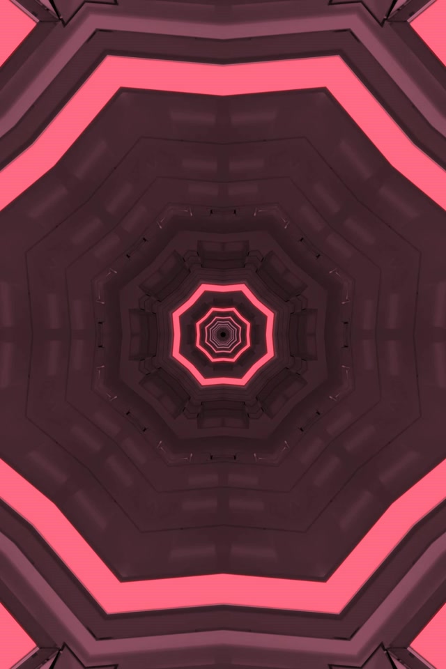 Neon Tunnel Octagon Vortex | VJ Loop | 2:3 Photo Portrait | 60fps Screensaver