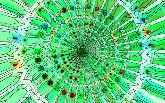 Roheline Neon Tunnel Ekraanisäästja 60fps 16:10 MacBook VJ Loop PC Sülearvuti