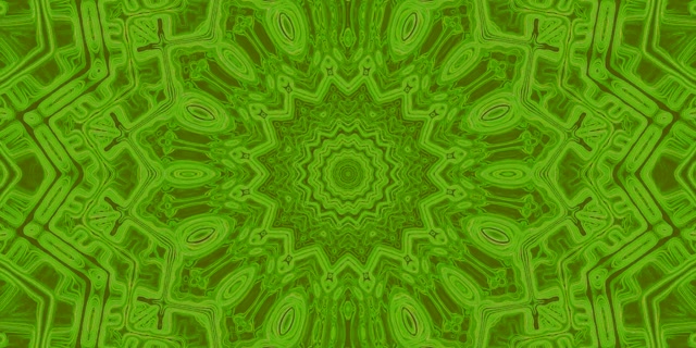 Green Fractal Kaleidoscope Neon Tunnel VJ Loop 2:1 Univisium 60fps Screensaver