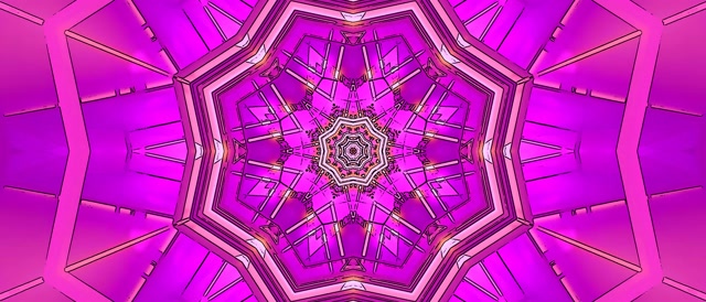 Neon Tunnel Pink Kaleidoscope Star Vj Loop 21:9 Ultrawide 60fps Screensaver