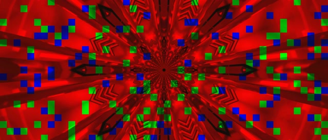 Neon Tunnel Punane Kaleidoskoop Plahvatus VJ Loop 21:9 Ülilai 60fps Ekraanisääst