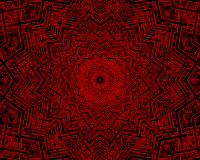 Neon Tunnel Punane Täht Kaleidoskoop VJLoops 5:4 industrial 60fps ekraanisäästja