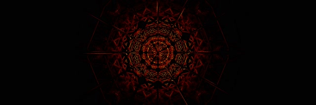 Punane Fraktal Mandala Neoon Tunnel VJ Loop 3:1 Triple Wide 60fps Ekraanisäästja