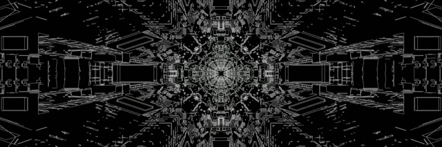 Neoon Tunnel Fraktaal Joonistus Kaleidoskoop 3:1 Triple Wide 60fps Ekraanisäästja VJ Loop