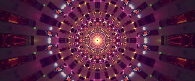 Neontunnel Kaleidoskoop Keeris Vj Loop 2.39:1 Cinemascope 60fps Ekraanisäästja