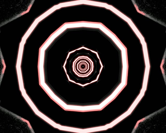 Neon Tunnel Kaheksanurk Keeris VJ Loop 5:4 Tööstuslik 60fps Ekraanisääst