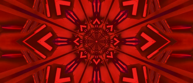 Punane Fraktaal Kaleidoskoop Neon Tunnel VJ Loop 21:9 Ultrawide 60fps Ekraanisäästja