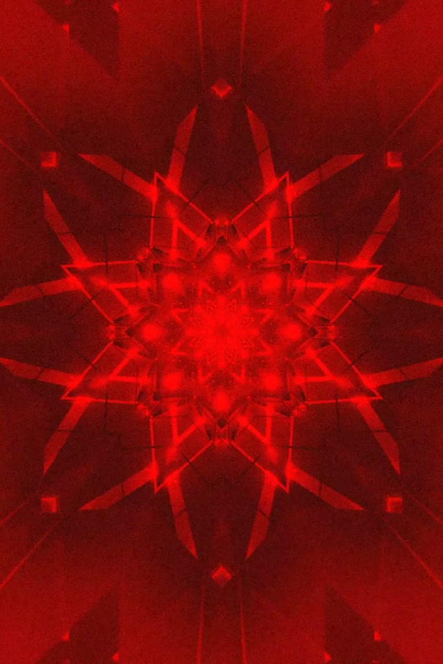 Punane Neoon Tunnel Kaleidoskoop Täht VJLoops 2:3 Photo Portrait 60fps Ekraanisäästja