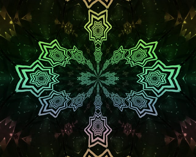 Neon Tunnel Fraktaal Star Mandala VJ Loop 5:4 Industrial 60fps Screensaver