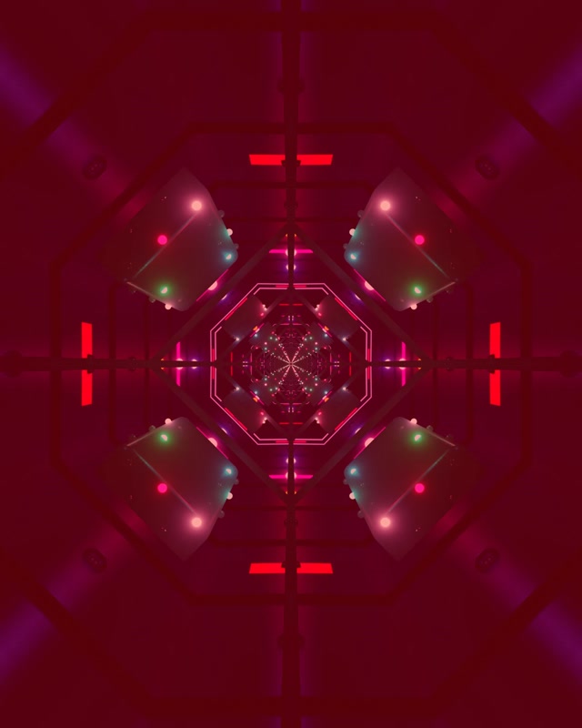 Neoon Tunnel Kaheksanurk Kaleidoskoop VJ Loop 4:5 Instagram 60fps Ekraanisäästja