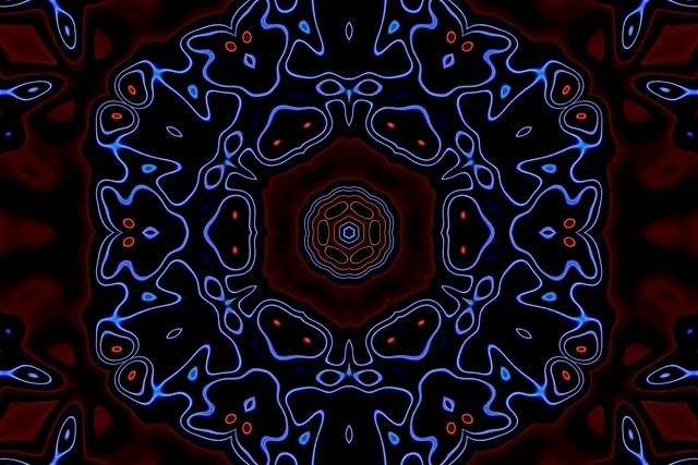 Neon Tunnel Kaleidoscope Bloom VJ Loop 3:2 Surface 60fps Kuvaraam