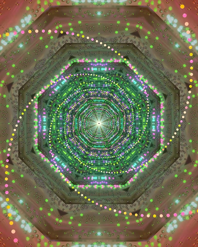 Neon Tunnel Kaheksanurk Roheline Roosa Ekraanisäästja PC 60fps 4:5 Instagram VJ Loop